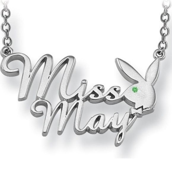 NWT Playboy Necklace Miss May Silver Plated Bunny - Picture 5 of 8